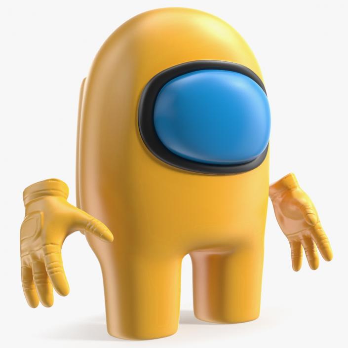 3D Among Us Yellow Character Rigged for Cinema 4D