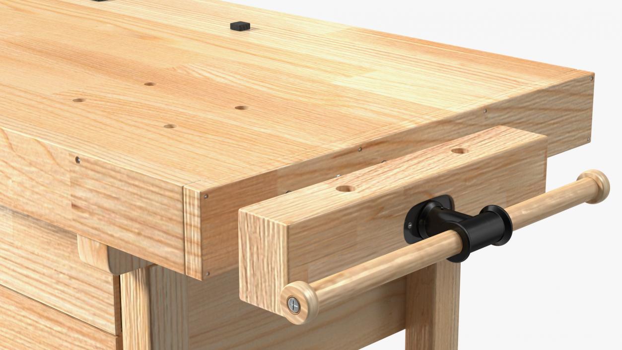 3D Hardwood Carpenter Workbench model