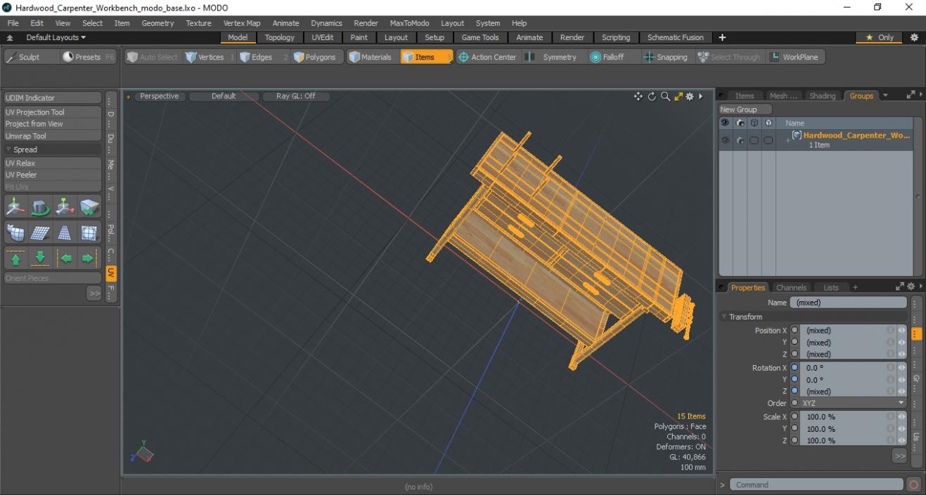 3D Hardwood Carpenter Workbench model