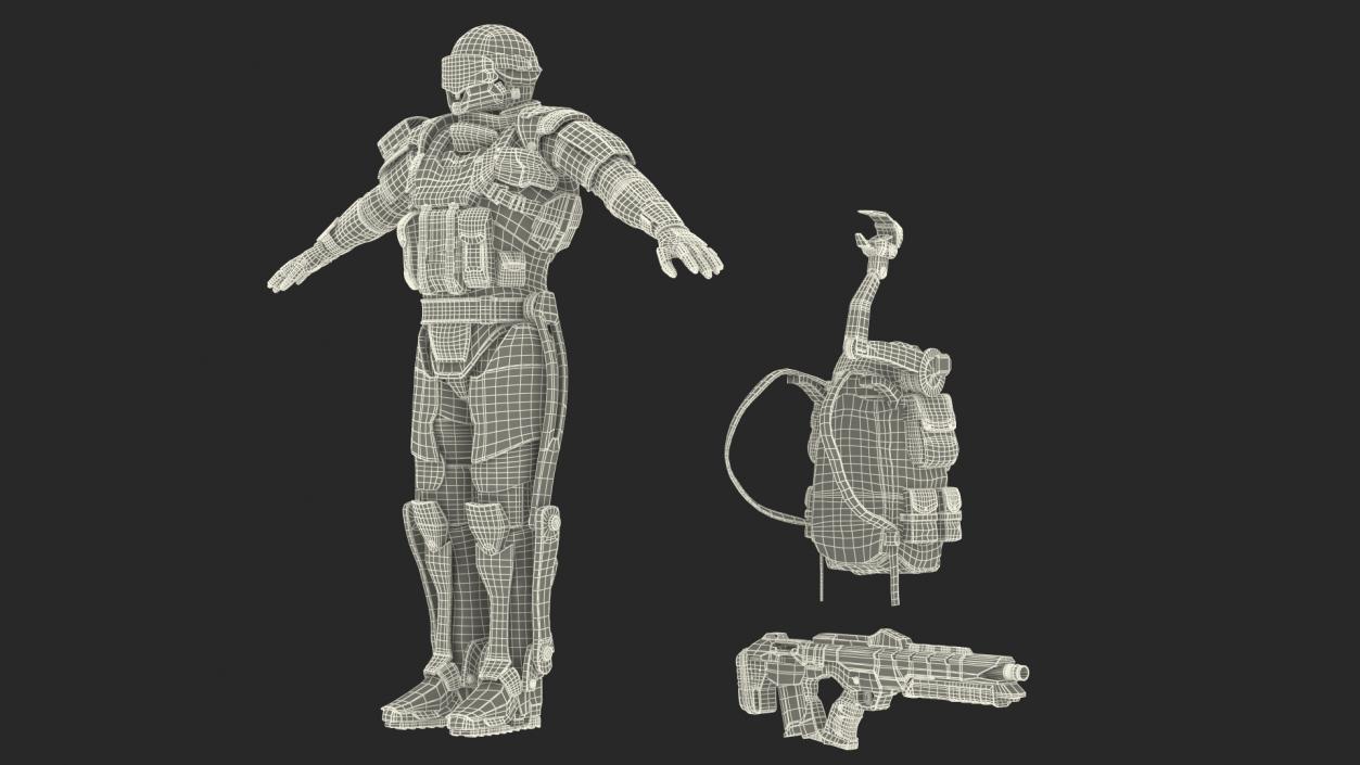 3D Futuristic Exoskeleton Armor model