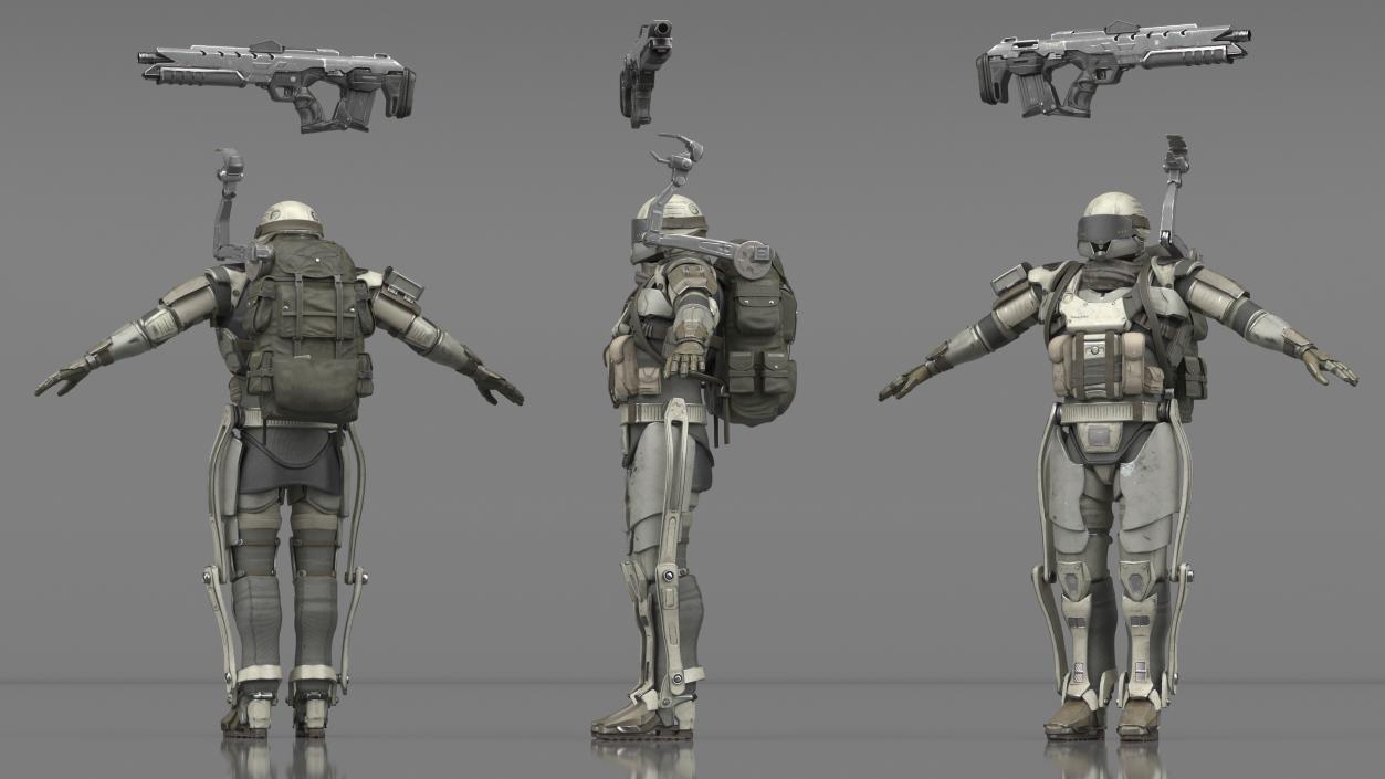 3D Futuristic Exoskeleton Armor model