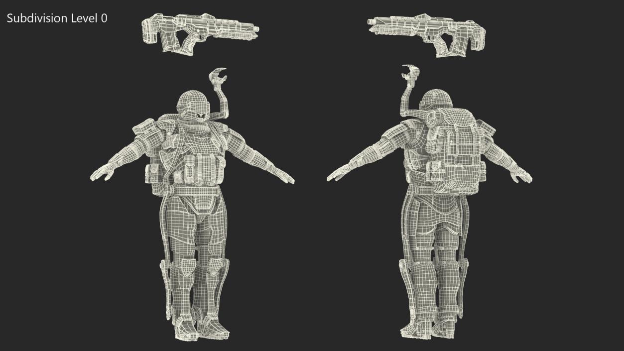 3D Futuristic Exoskeleton Armor model