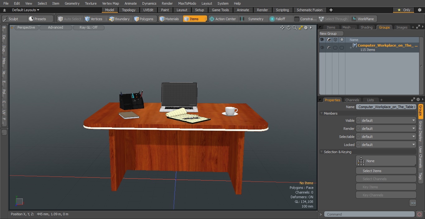 3D Computer Workplace the Table model