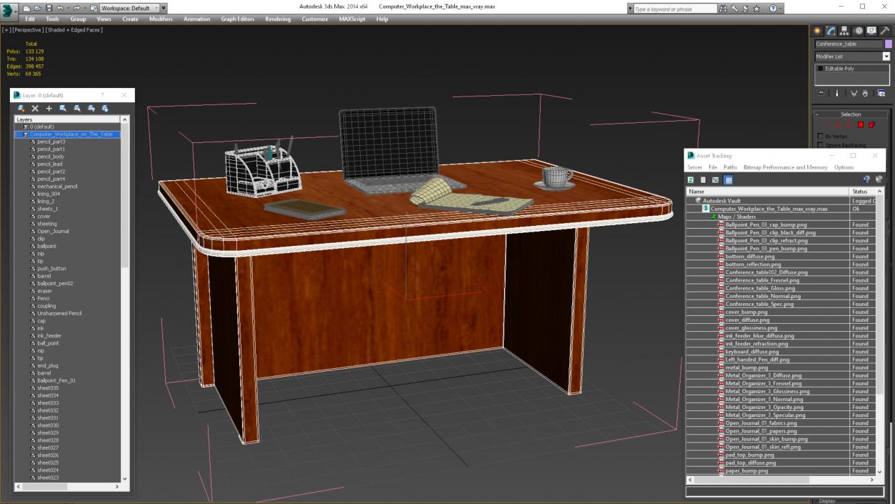 3D Computer Workplace the Table model