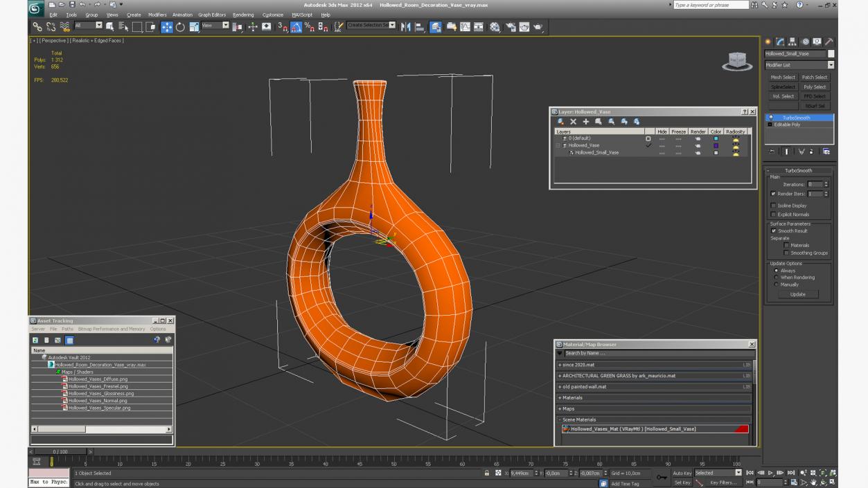 Hollowed Room Decoration Vase 3D model