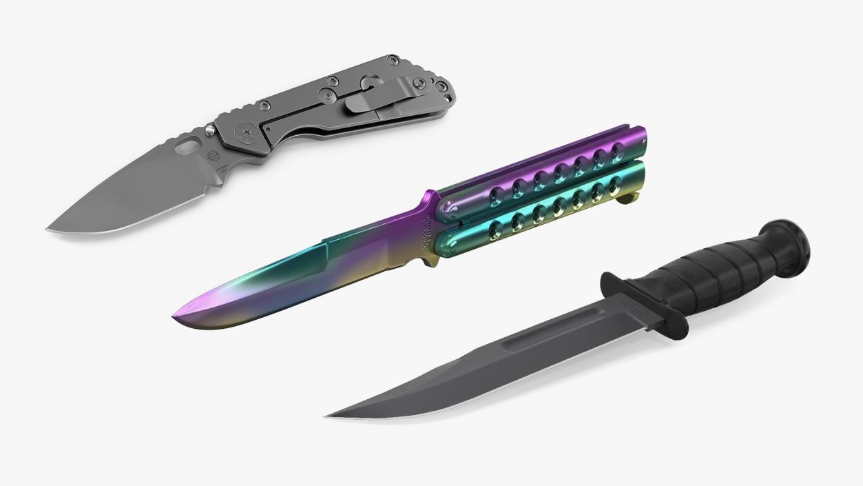 Combat Knives Collection 3D model