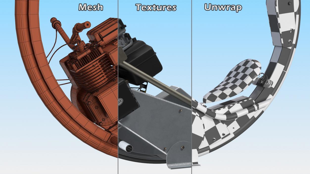 3D Motorized Monocycle Rigged