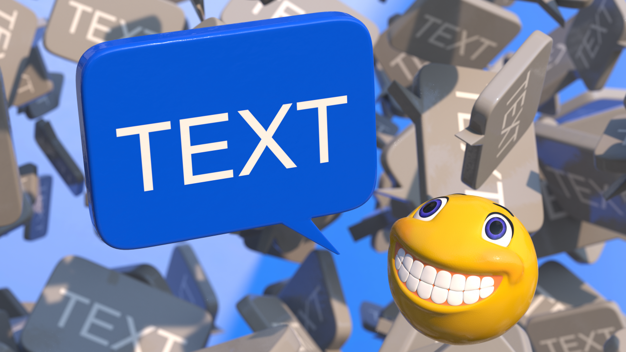 3D Blue Speech Bubble model