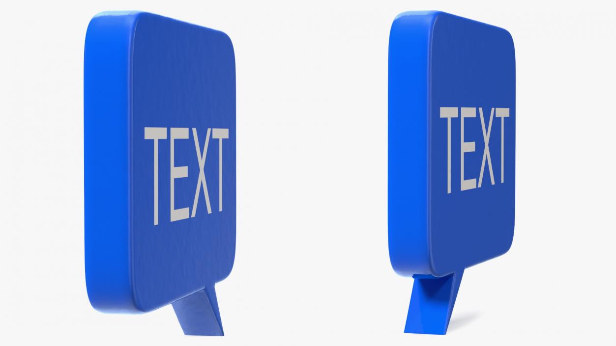 3D Blue Speech Bubble model