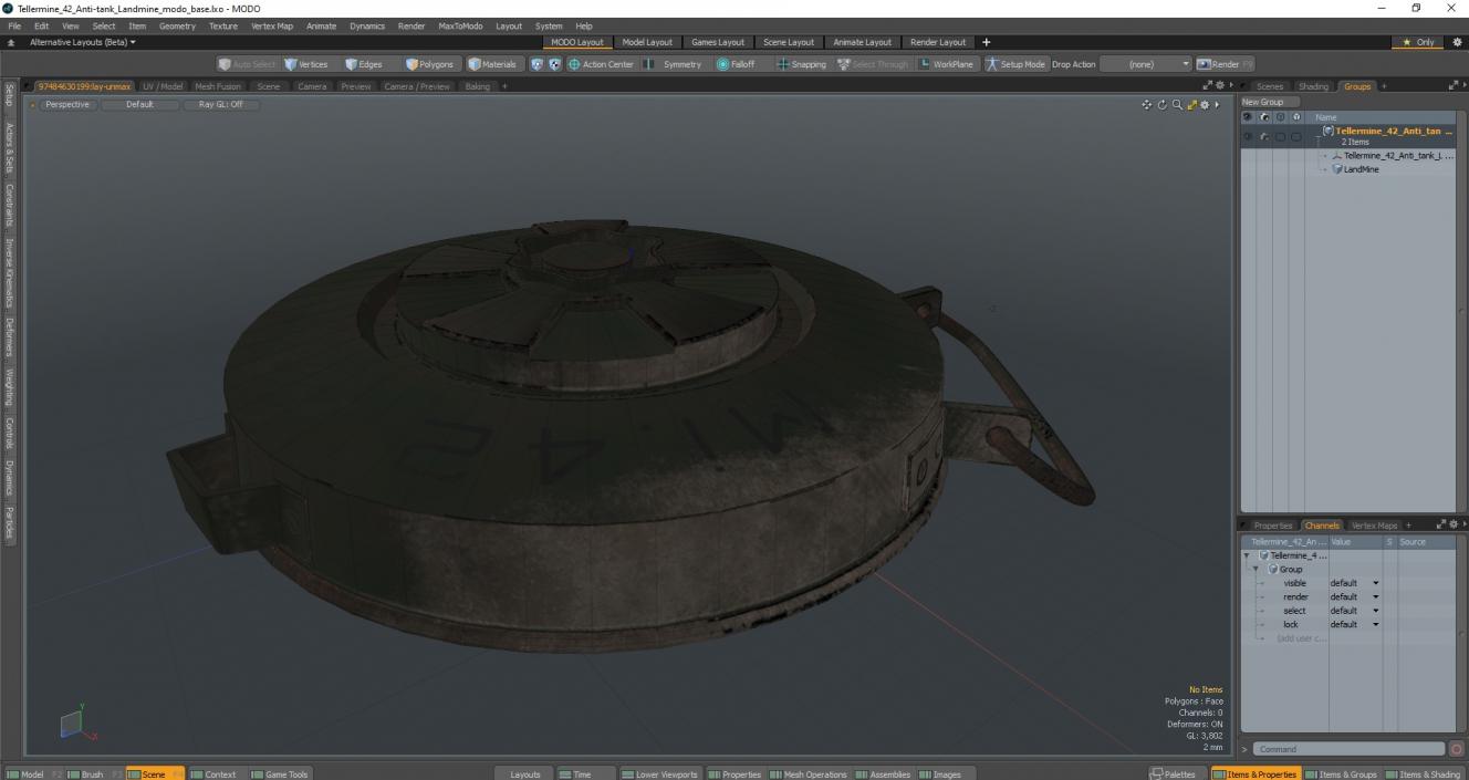 Tellermine 42 Anti-tank Landmine 3D