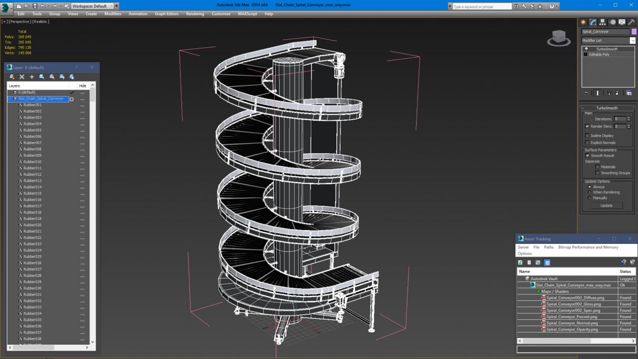 3D Slat Chain Spiral Conveyor