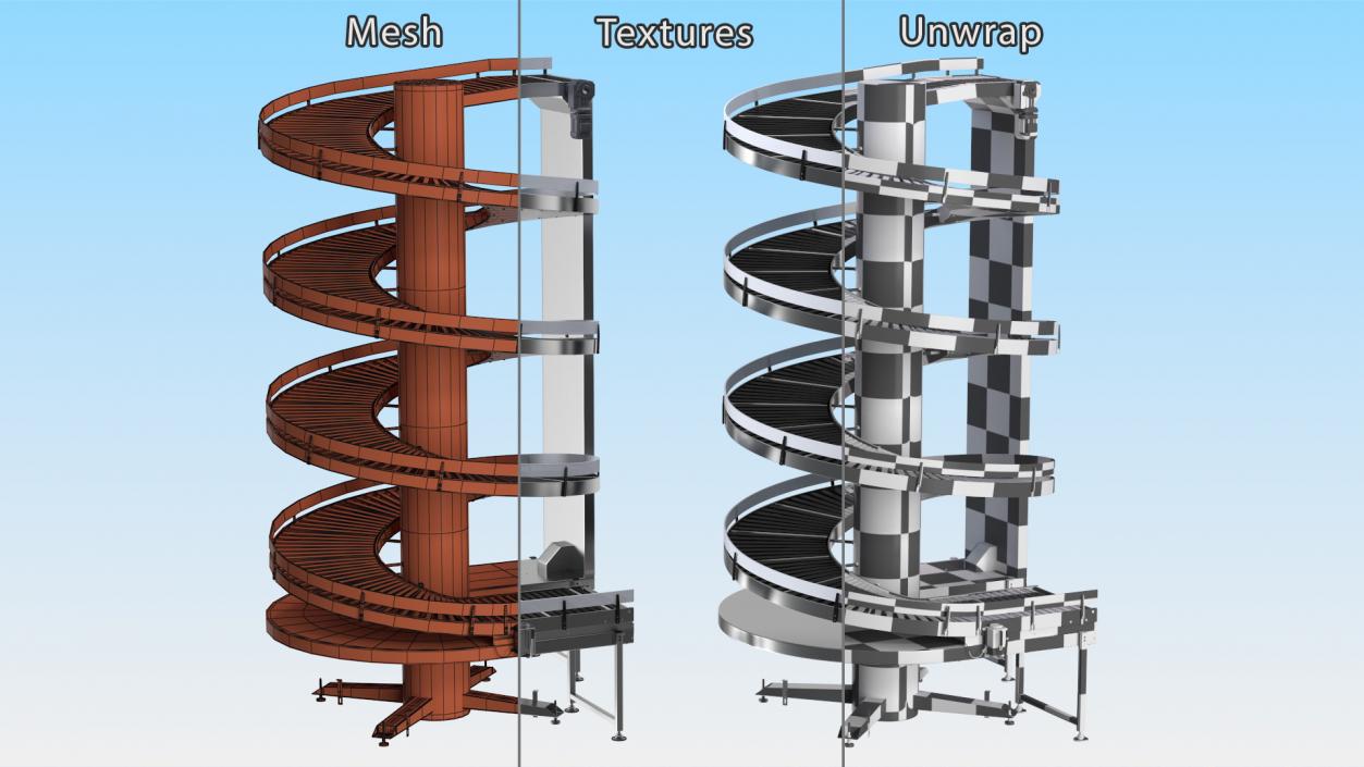 3D Slat Chain Spiral Conveyor