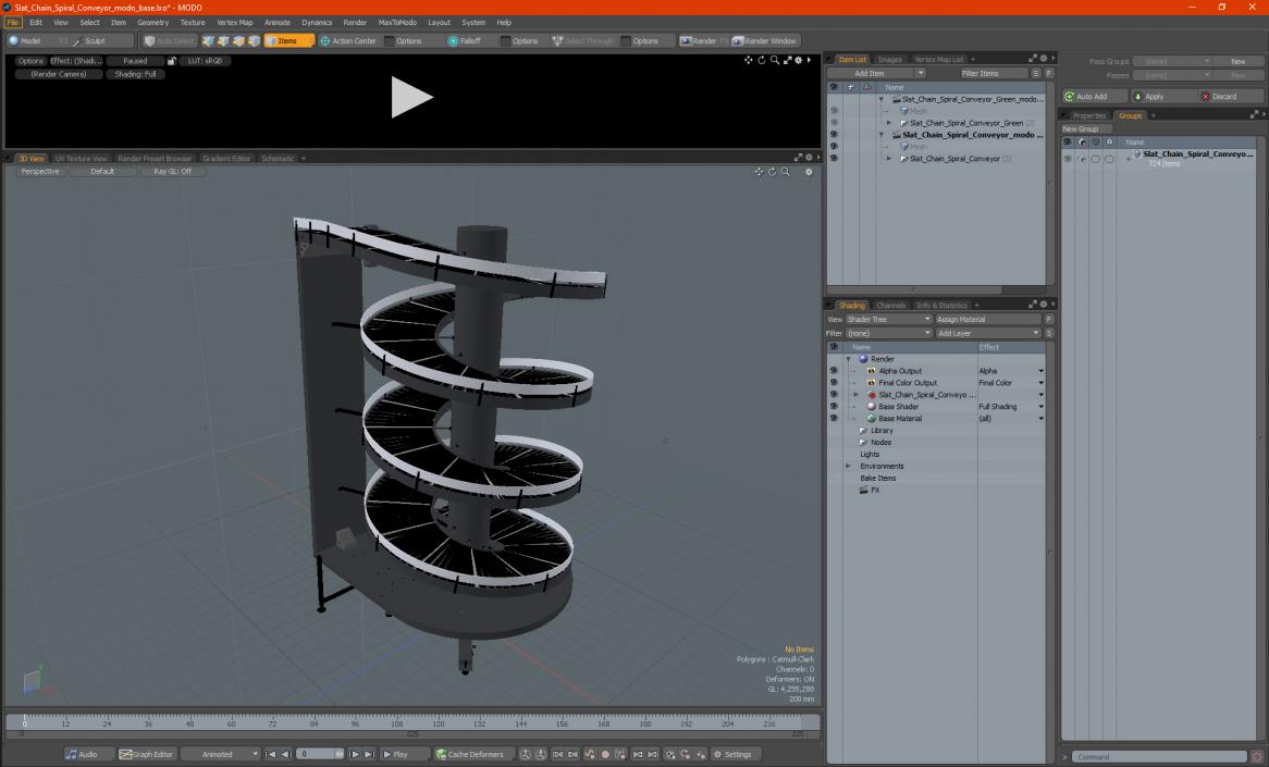 3D Slat Chain Spiral Conveyor