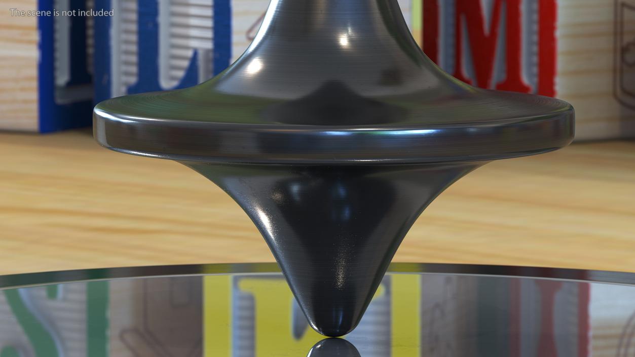 3D Metal Spinning Top with Base model