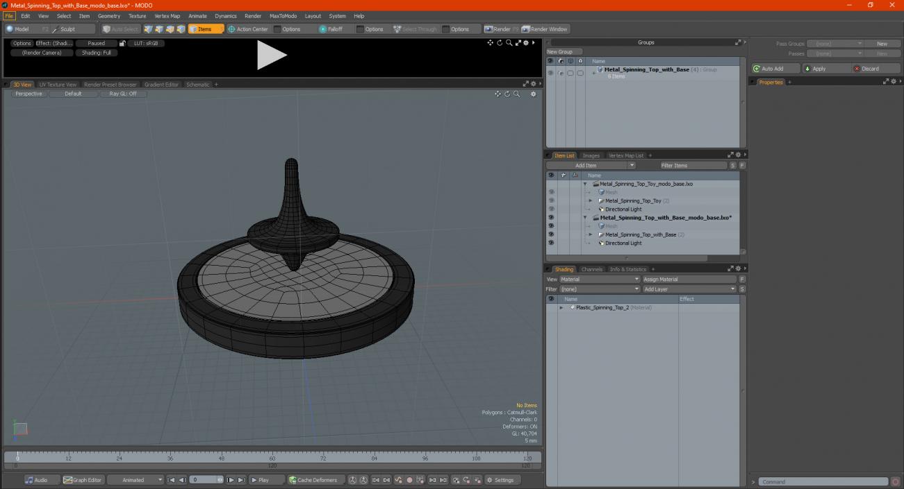 3D Metal Spinning Top with Base model