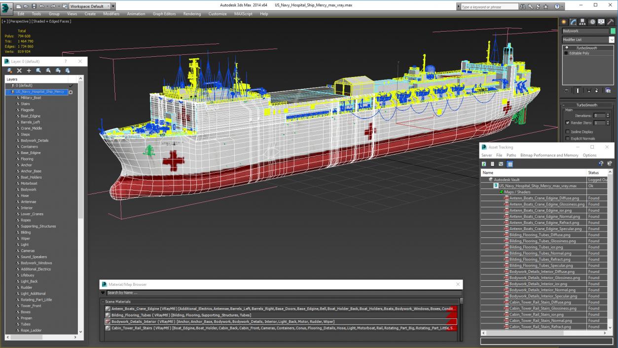 US Navy Hospital Ship Mercy 3D