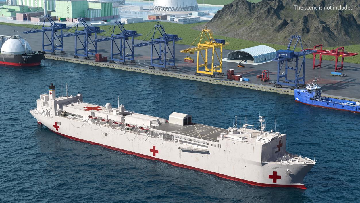 US Navy Hospital Ship Mercy 3D