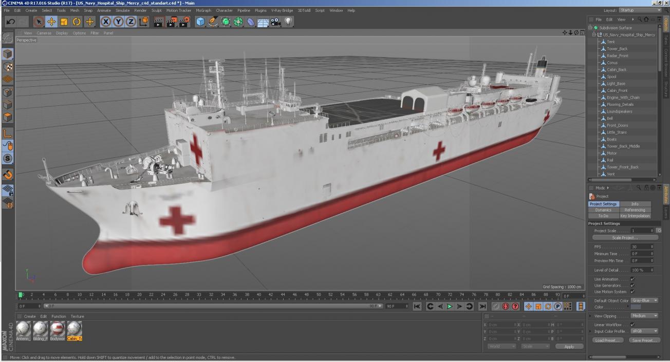 US Navy Hospital Ship Mercy 3D