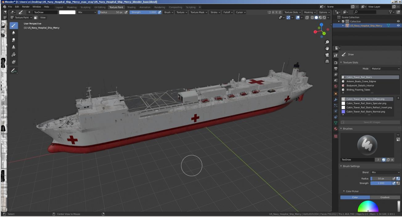 US Navy Hospital Ship Mercy 3D