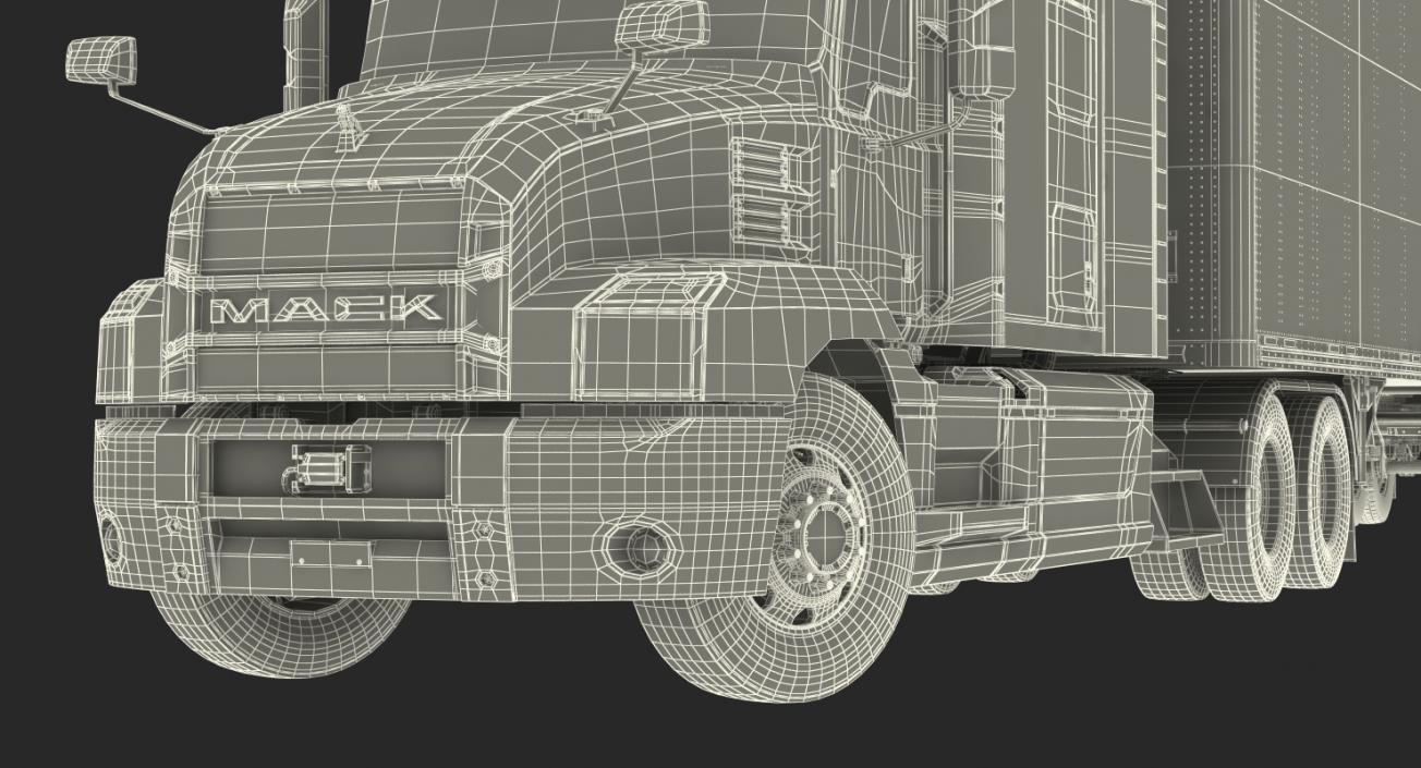 Mack Anthem Truck with Trailer 2018 Rigged 3D