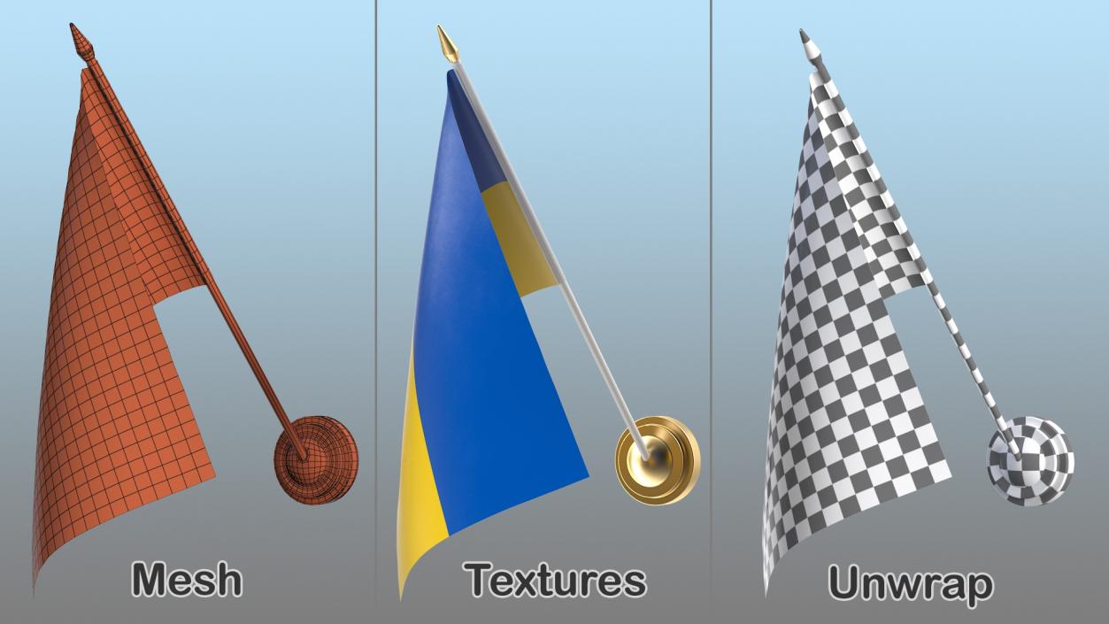 Wall Flag Ukraine 3D