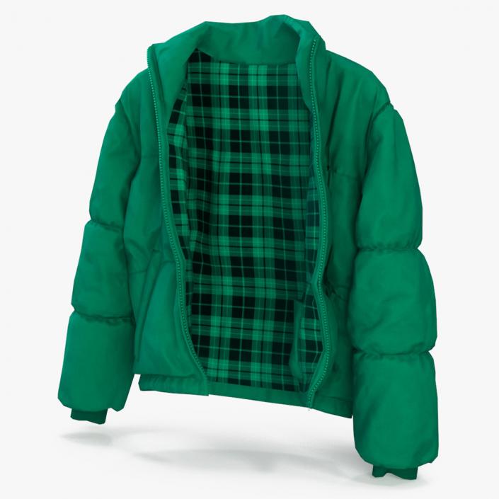 3D Oversize Puffer Mens Jacket Green model