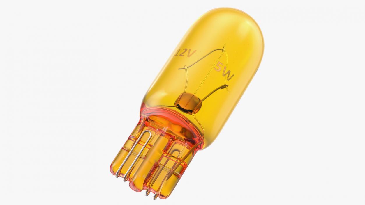 3D Halogen Capeless T10 W5W Light Bulb Amber