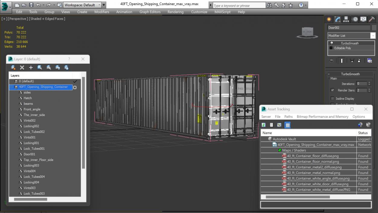 3D 40FT Opening Shipping Container