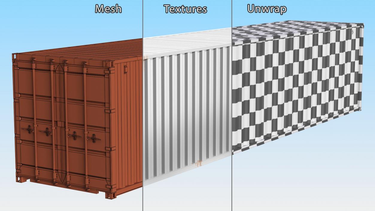 3D 40FT Opening Shipping Container