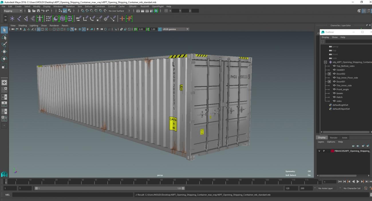 3D 40FT Opening Shipping Container