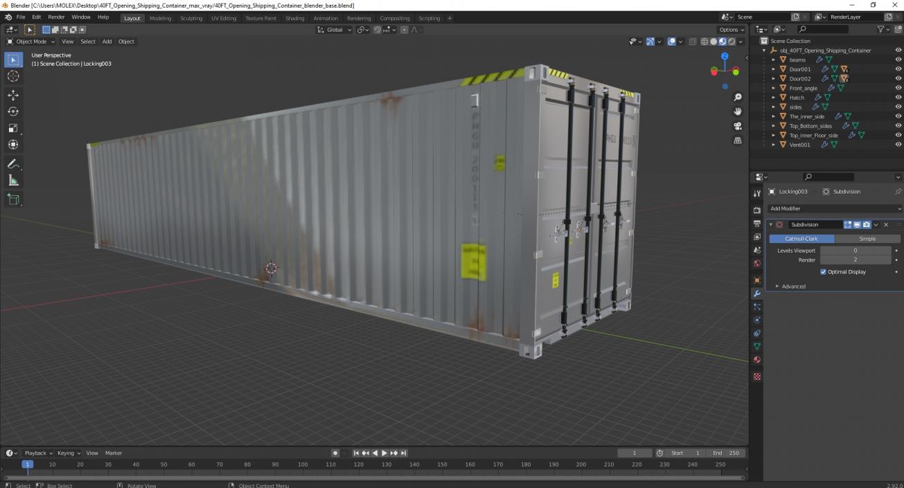 3D 40FT Opening Shipping Container