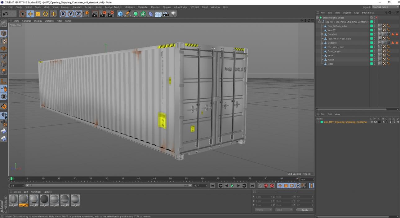 3D 40FT Opening Shipping Container