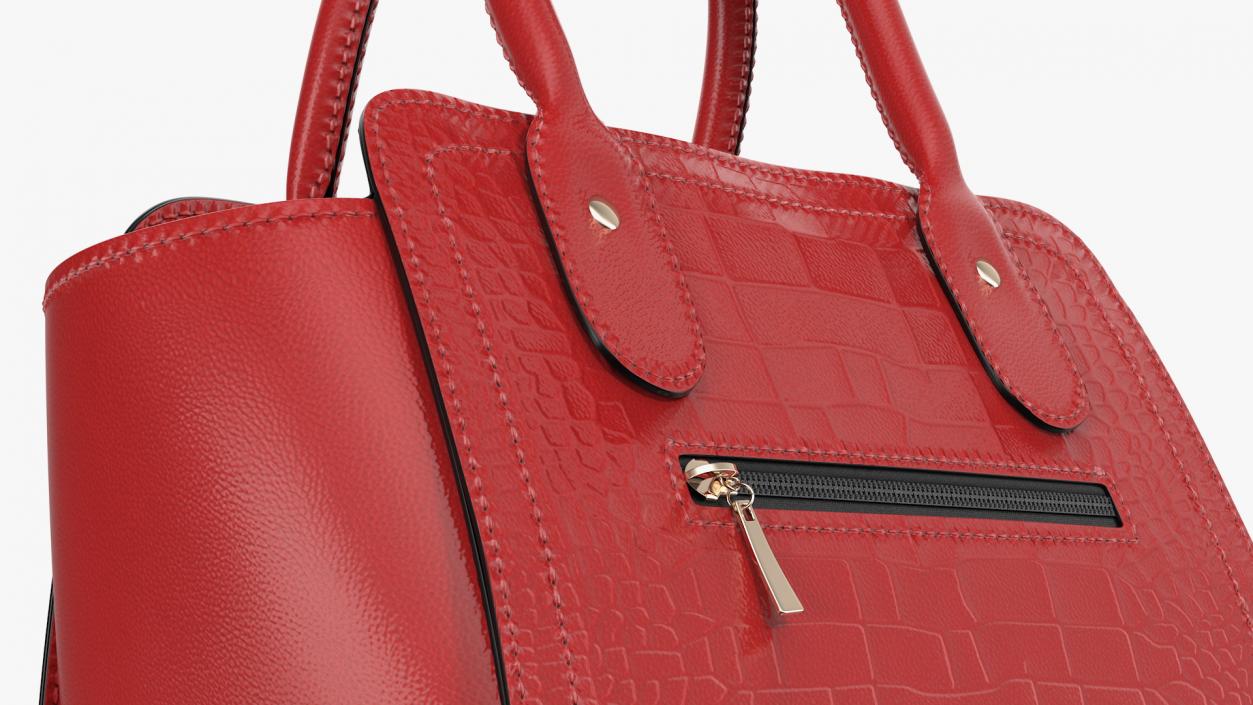 Alligator Women Handbag Red 3D