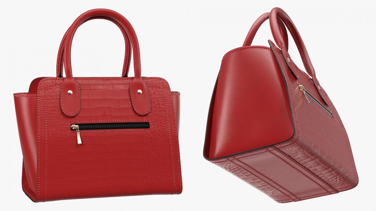 Alligator Women Handbag Red 3D