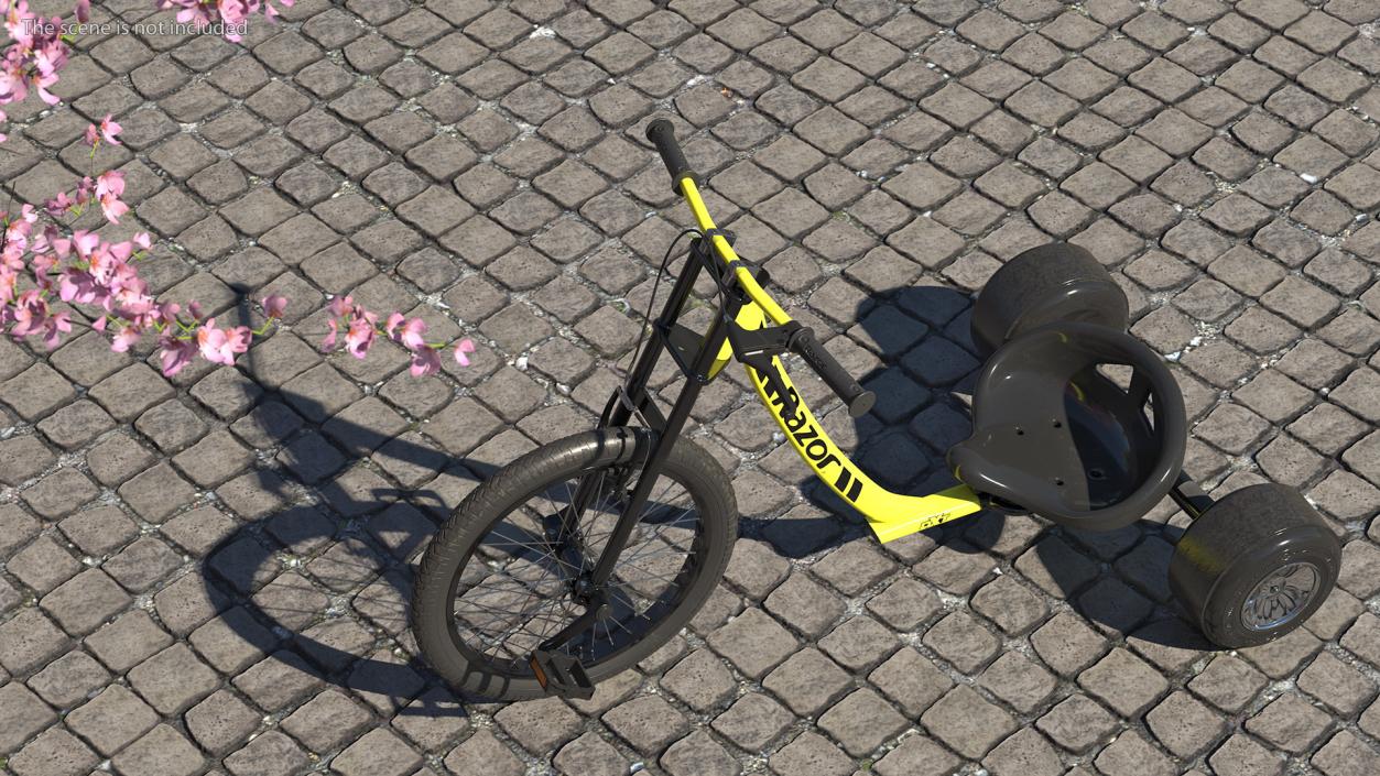 3D Razor DXT Drift Trike Yellow model