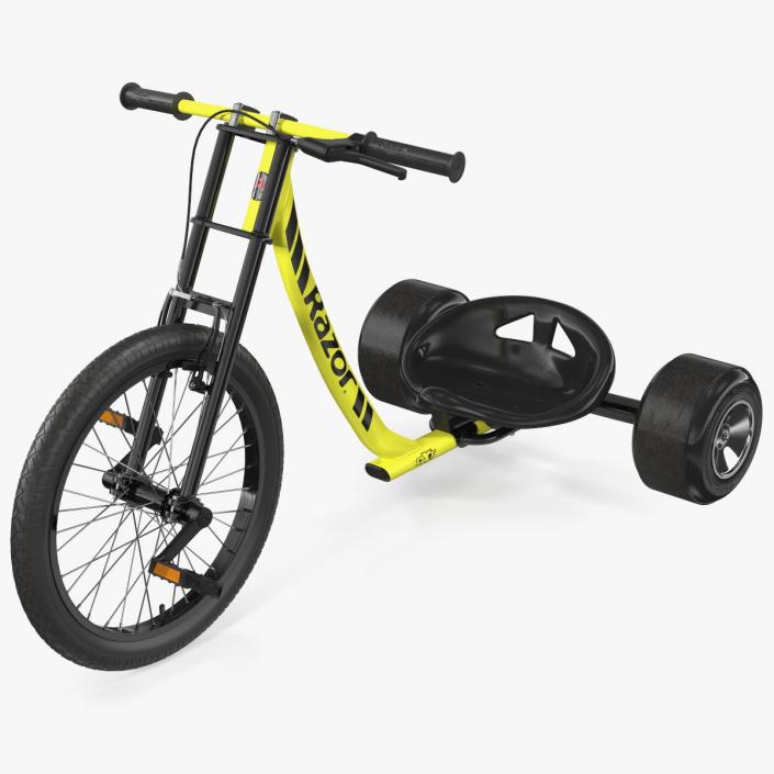 3D Razor DXT Drift Trike Yellow model