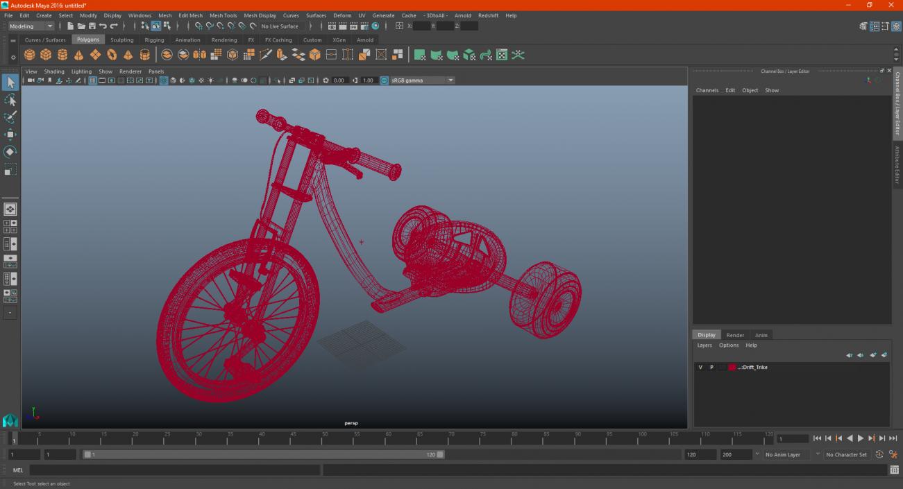 3D Razor DXT Drift Trike Yellow model