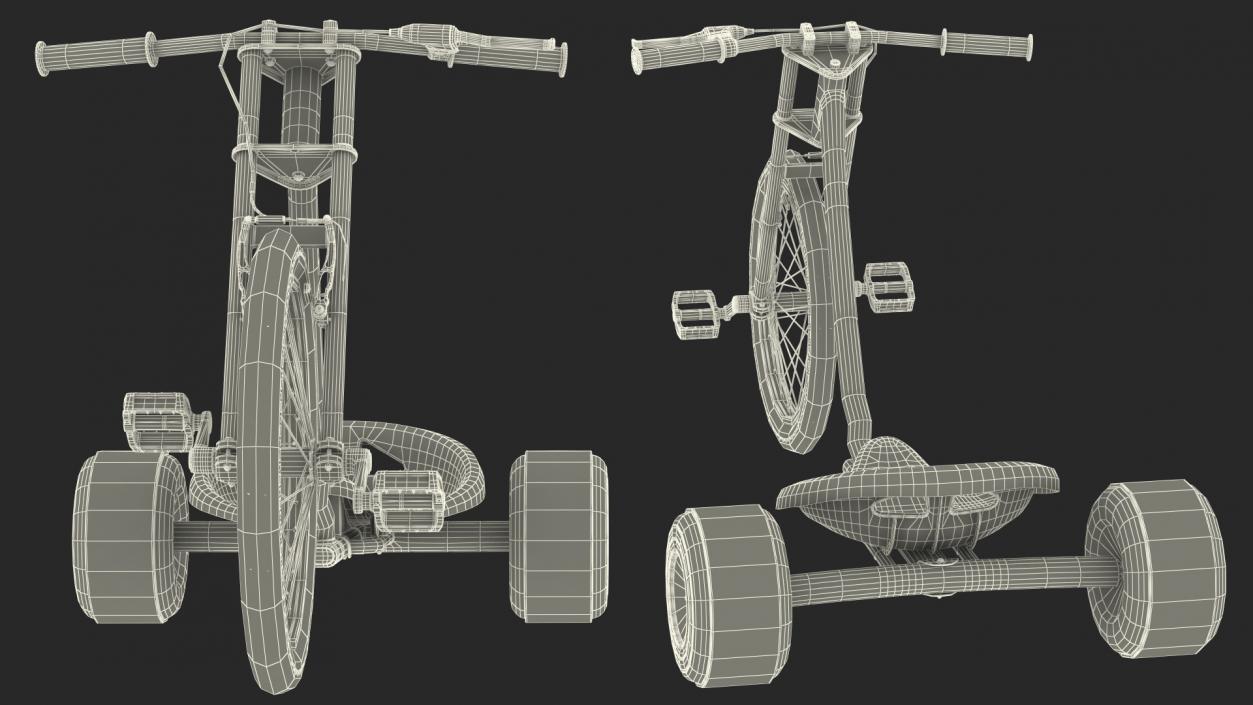 3D Razor DXT Drift Trike Yellow model