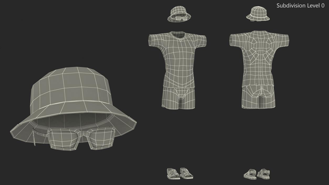 3D Beach Style Clothes Set model