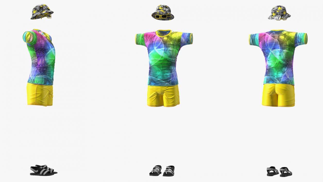 3D Beach Style Clothes Set model