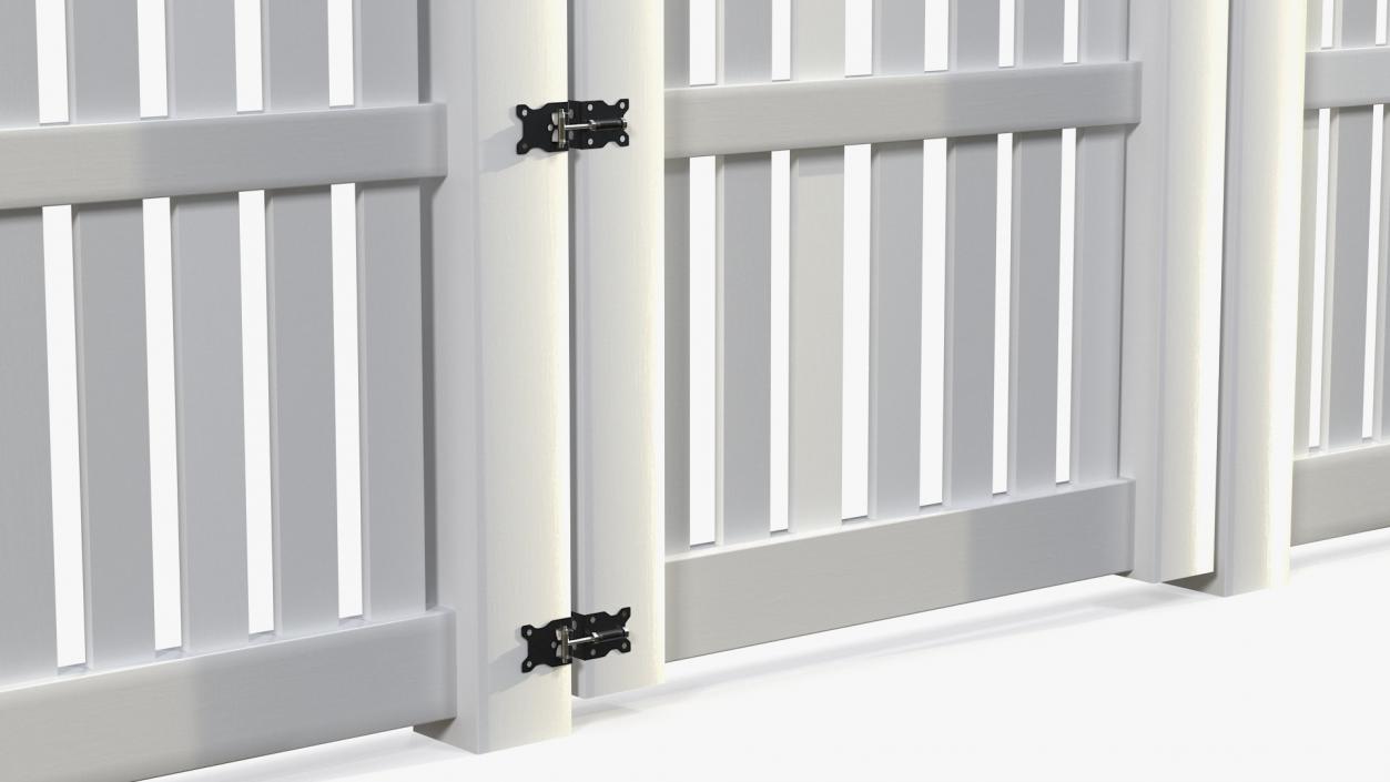 3D White Fencing Palisade Pointed Pales