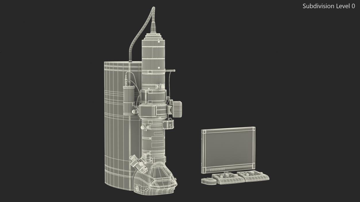 3D model Generic Electron Microscope With Monitor