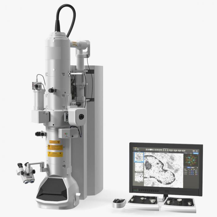 3D model Generic Electron Microscope With Monitor