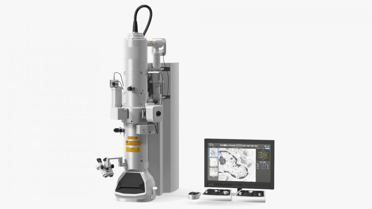 3D model Generic Electron Microscope With Monitor