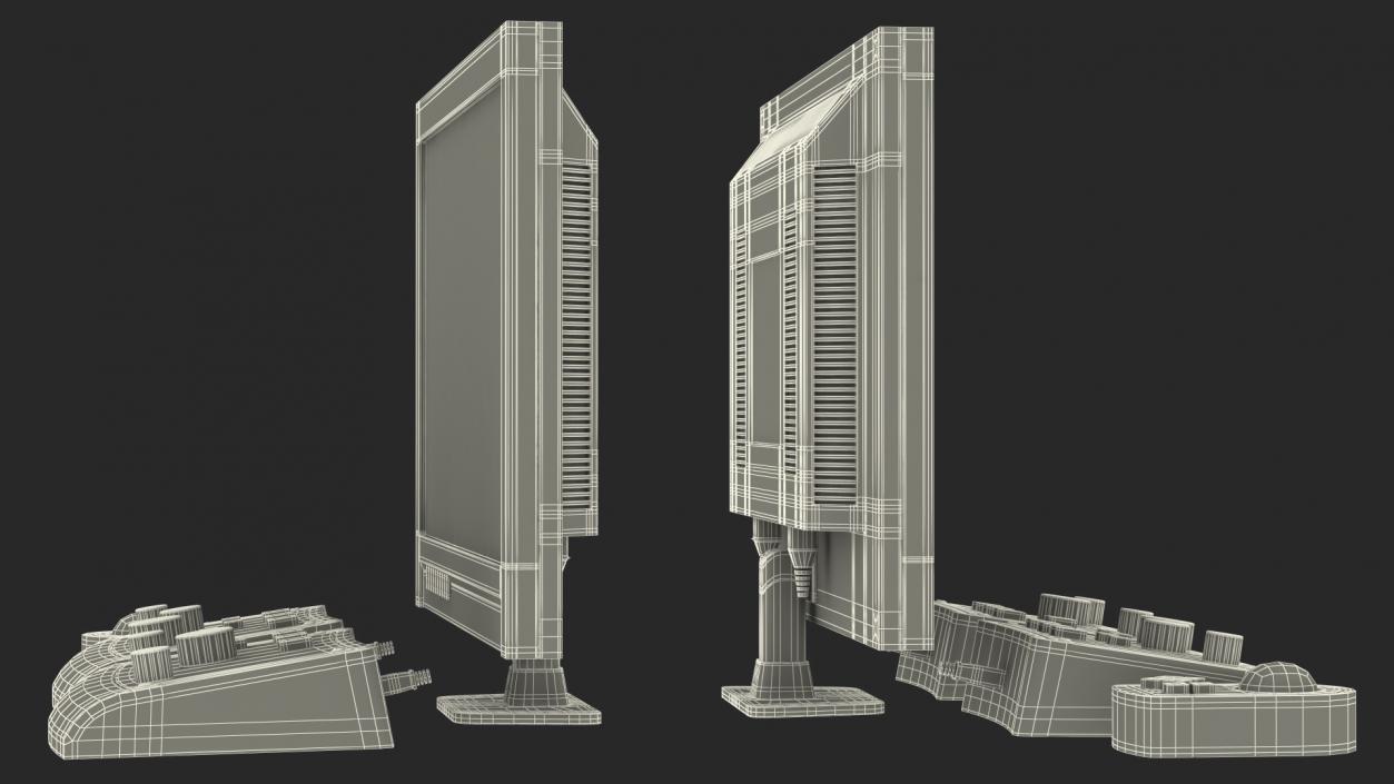 3D model Generic Electron Microscope With Monitor