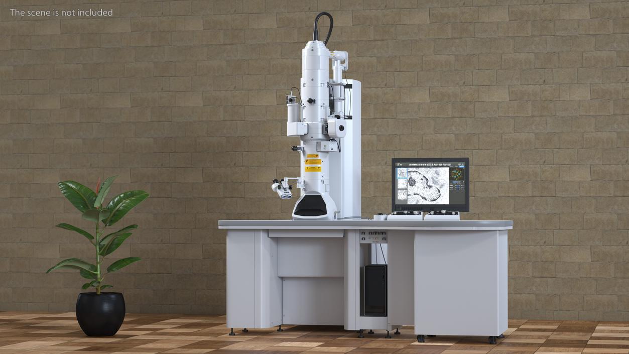 3D model Generic Electron Microscope With Monitor