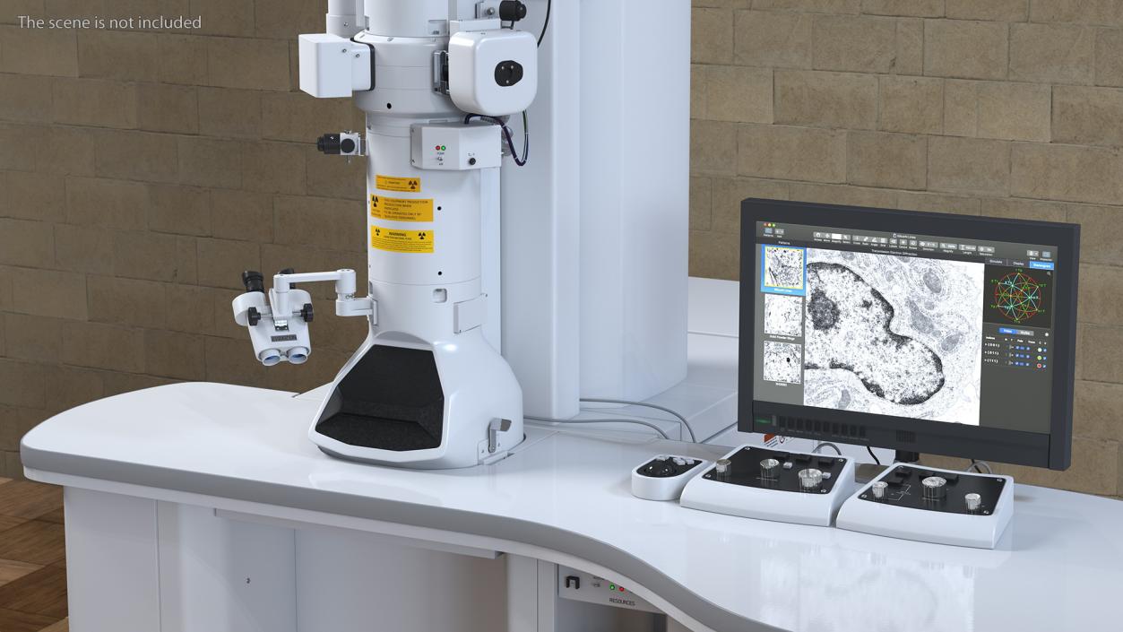 3D model Generic Electron Microscope With Monitor