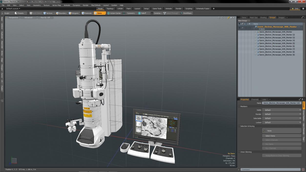 3D model Generic Electron Microscope With Monitor