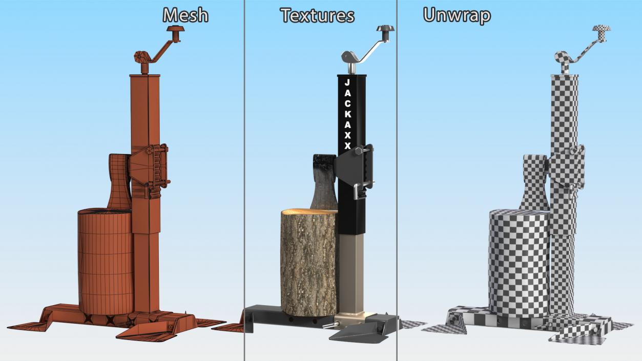 3D Hydraulic Vertical Log Splitter