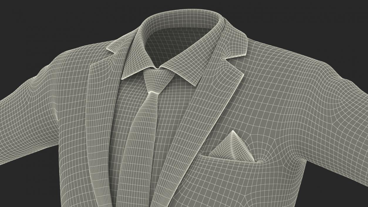 3D model Mens Formal Blazer and Necktie